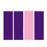 4 pcs 2" x 6" Unscented Advent Square Pillar Candle - Assorted