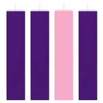 4 pcs 2" x 9" Unscented Advent Square Pillar Candle - Assorted