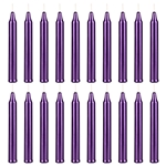 20 pcs 4 Inch Unscented Exquisite Mini Taper Chime Spell Candles - Metallic Dark Purple