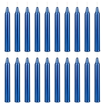 20 pcs 4 Inch Unscented Exquisite Mini Taper Chime Spell Candles - Metallic Dark Blue