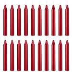 20 pcs 4 Inch Unscented Exquisite Mini Taper Chime Spell Candles - Metallic Red