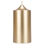 3" x 6" Unscented Round Bell Top Pillar Candle - Gold