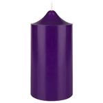 3" x 6" Unscented Round Bell Top Pillar Candle - Purple