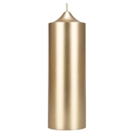 3" x 9" Unscented Round Bell Top Pillar Candle - Gold