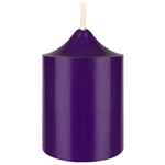 2" x 3" Unscented Round Bell Top Pillar Candle - Purple