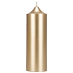 2" x 6" Unscented Round Bell Top Pillar Candle - Gold