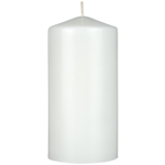 3" x 6" Unscented Domed Top Pillar Candle - White