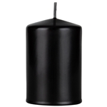 2" x 3" Unscented Domed Top Pillar Candle - Black