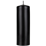 2" x 6" Unscented Domed Top Pillar Candle - Black