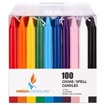 100 pcs 5 Inch Unscented Exquisite Mini Taper Chime Spell Candles - Assorted