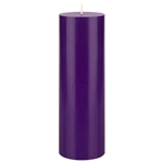 3" x 9" Unscented Round Pillar Candle - Purple
