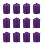 12 pcs 15 Hours Unscented Votive Candle in White Box - Purple