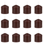 12 pcs 8 Hours Unscented Votive Candle in White Box - Brown