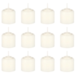 12 pcs 8 Hours Unscented Votive Candle in White Box - Off White