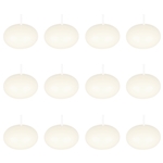 12 pcs 1.5" Unscented Floating Disc Candle in White Box - Off White