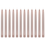 12 pcs 10" Unscented Self Fitting Taper Candle in White Box - Rose Gold