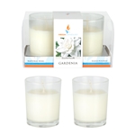 2 pcs Scented Poured Votive Glass Container Candle in Box - Gardenia