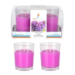 2 pcs Scented Poured Votive Glass Container Candle in Box - Lilac Blossom