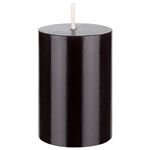 2" x 3" Unscented Round Pillar Candle - Black