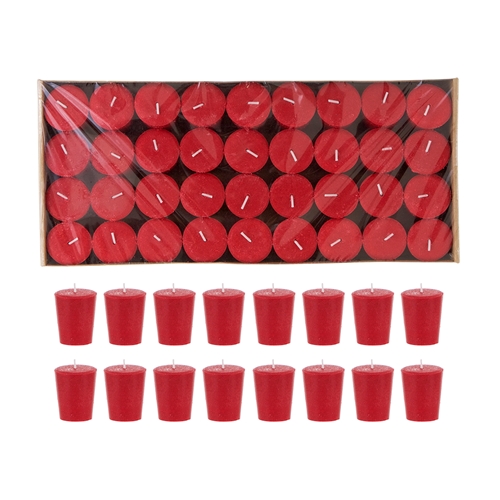 Mega Candles 15 Hours Press Unscented Votive Candle in Bulk Red
