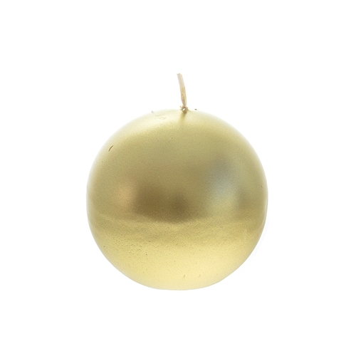Mega Candles 3" Unscented Round Ball Candle Gold