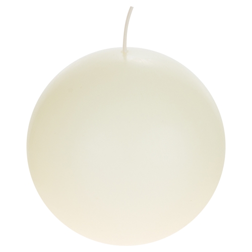 Mega Candles 4" Unscented Round Ball Candle Ivory