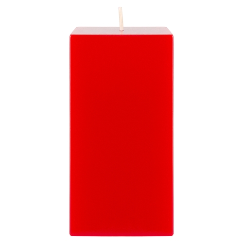 Mega Candles 3" x 6" Unscented Square Pillar Candle Red