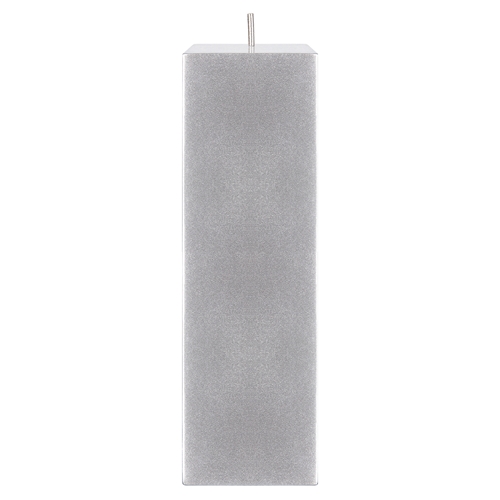 Mega Candles 2" x 6" Unscented Square Pillar Candle Silver