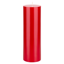 Mega Candles - 3" x 9" Unscented Round Pillar Candle - Red