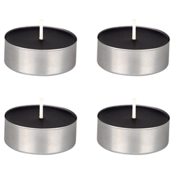 Mega Candles - 4 pcs Unscented Mega Tea Light Candle in Brown Box - Black