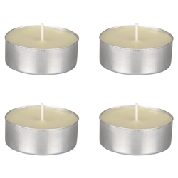 Mega Candles - 4 pcs Unscented Mega Tea Light Candle in Brown Box - Ivory