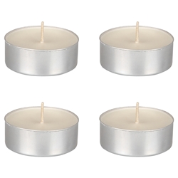 Mega Candles - 4 pcs Unscented Mega Tea Light Candle in Brown Box - White