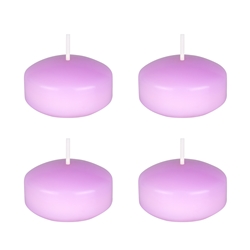 Mega Candles - 4 pcs 2" Unscented Floating Disc Candle - Lavender