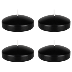 Mega Candles - 4 pcs 3" Unscented Floating Candles - Black