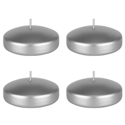 Mega Candles - 4 pcs 3" Unscented Floating Candles - Silver