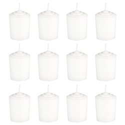 Mega Candles -12 pcs 15 Hours Unscented Votive Candle in White Box - White