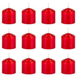 Mega Candles - 12 pcs 8 Hours Unscented Votive Candle in White Box - Red