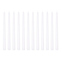 Mega Candles - 12 pcs 12" Unscented Taper Candle in White Box - White