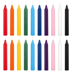 Mega Candles 20 pcs 4 Inch Unscented Exquisite Mini Taper Chime Spell Candles - Assorted