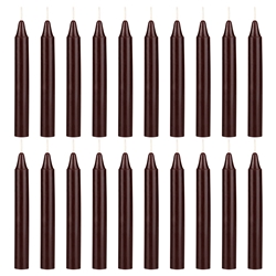 Mega Candles - 20 pcs 4" Unscented Chime / Spell Chime Candle - Brown