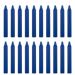 Mega Candles - 20 pcs 4 Inch Unscented Exquisite Mini Taper Chime Spell Candles - Dark Blue