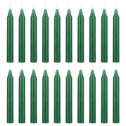 Mega Candles - 20 pcs 4 Inch Unscented Exquisite Mini Taper Chime Spell Candles - Green