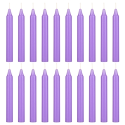Mega Candles - 20 pcs 4 Inch Unscented Exquisite Mini Taper Chime Spell Candles - Lavender