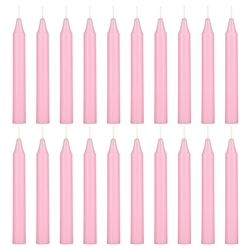 Mega Candles - 20 pcs 4 Inch Unscented Exquisite Mini Taper Chime Spell Candles - Pink