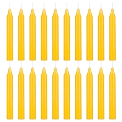 Mega Candles - 20 pcs 4 Inch Unscented Exquisite Mini Taper Chime Spell Candles - Yellow