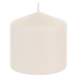 Mega Candles - 3" x 3" Unscented Domed Top Press Pillar Candle in Shrink Wrap - Ivory