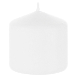 Mega Candles - 3" x 3" Unscented Domed Top Press Pillar Candle in Shrink Wrap - White