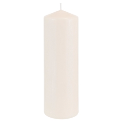 Mega Candles - 3" x 9" Unscented Domed Top Press Pillar Candle in Shrink Wrap - Ivory