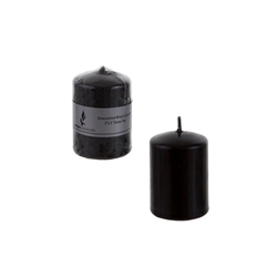 Mega Candles - 2" x 3" Unscented Dome Top Press Pillar Candle - Black