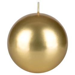 Mega Candles - 4" Unscented Round Ball Candle - Gold